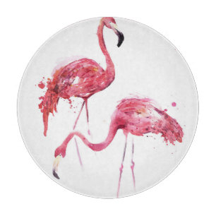 Wasserfarbene Flamingos, elegantes Design. Schneidebrett