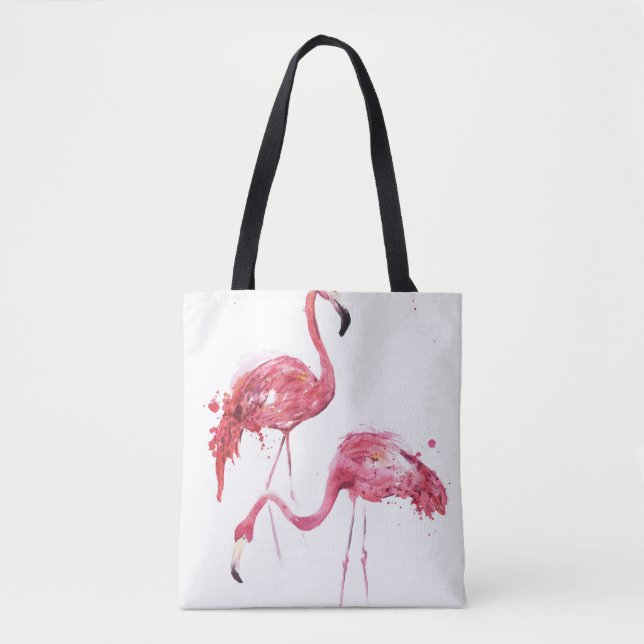 Wasserfarbene Flamingos, elegantes Design. Tasche (Vorderseite)