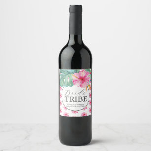Wasserfarbene Florale Personalisierte Wein Etikett