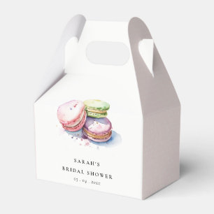 Wasserfarbene französische Macarons Bäckerei Braut Geschenkschachtel