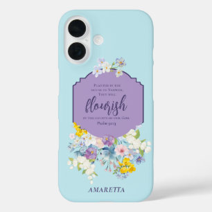 Wasserfarbene Frühlingsblumen Bibel Verse Personal iPhone 16 Hülle