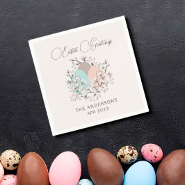 Wasserfarbene Frühlingsblumen Eier Ostern Serviette