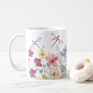 Wasserfarbene Frühlingsblumen Kaffeetasse