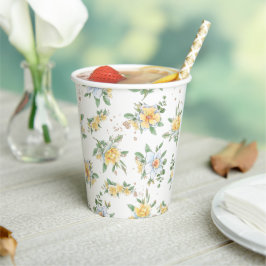 Wasserfarbene Frühlingsblumen & Milchdesign Pappbecher