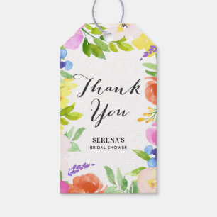Wasserfarbene Frühlingsblumen Vielen Dank, dass Si Geschenkanhänger