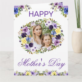 Wasserfarbene Frühlingsblumen Wreath Mother Day Karte
