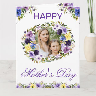 Wasserfarbene Frühlingsblumen Wreath Mother Day Karte