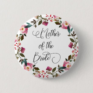 Wasserfarbene Frühlingsflormutter der Braut Button