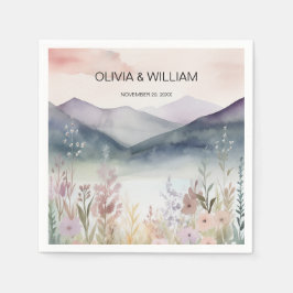 Wasserfarbene Frühlingsgebirge Serviette