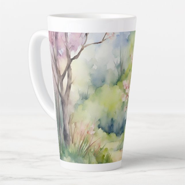 Wasserfarbene Frühlingslandschaft Milchtasse (Linke Ecke)