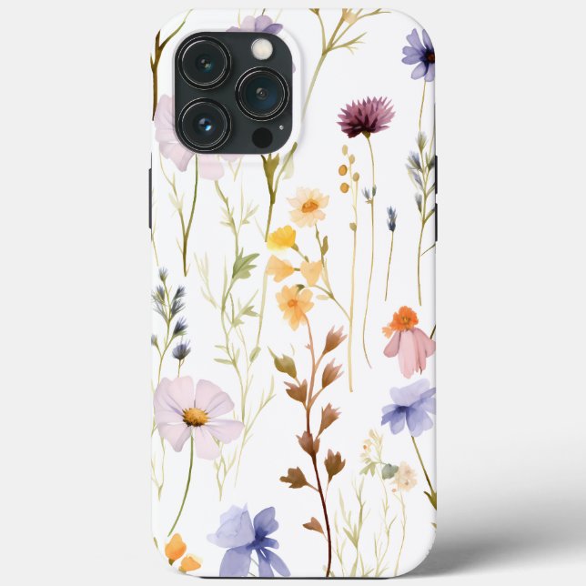Wasserfarbene gepresste getrocknete Wildblumen Case-Mate iPhone Hülle (Rückseite)