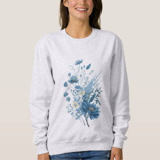 Wasserfarbene gepresste Wirkung wenig Blumendesign Sweatshirt