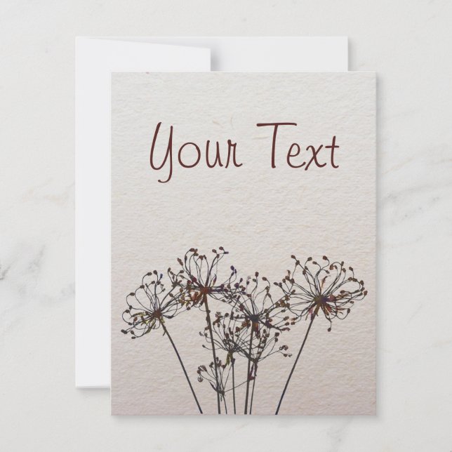 Wasserfarbene getrocknete Blume (Vorderseite)