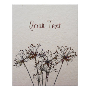 Wasserfarbene getrocknete Blume Poster