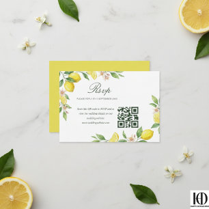Wasserfarbene Girlande Mediterrane Zitrus-Hochzeit RSVP Karte
