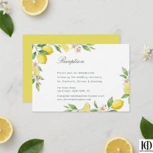Wasserfarbene Girlande Mediterrane Zitrus-Hochzeit RSVP Karte
