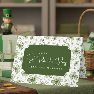 Wasserfarbene grüne Shamrocks Frohen St. Patrick's Karte