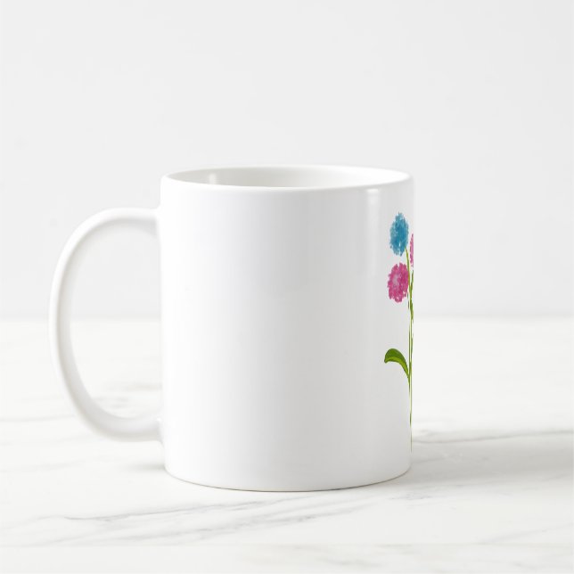 Wasserfarbene, handbemalte, wilde Blume Kaffeetasse (Links)