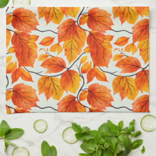 Wasserfarbene Herbstleaves - lebhafte Herbstfolien Geschirrtuch