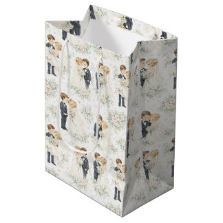 Wasserfarbene Hochzeit Blonde Braut Bräutigam Flor Mittlere Geschenktüte