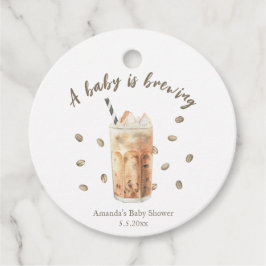 Wasserfarbene Kaffeepause Babydusche Geschenkanhänger
