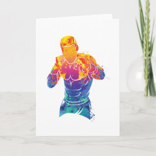 Wasserfarbene Kampfkunst Karte