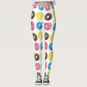 Wasserfarbene kleine Donuts, nahtloses Muster. Leggings