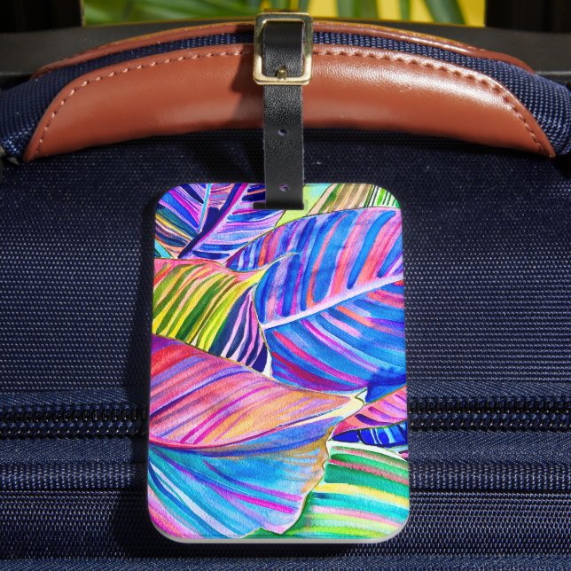 Wasserfarbene Kunst, Dichtung und Musik Tropisches Gepäckanhänger (Vorderseite Insitu 2)