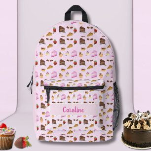 Wasserfarbene leckere Desserts Bäckerei Gebäck Nam Bedruckter Rucksack