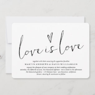 Wasserfarbene Liebe ist Liebe Gay Wedding Einladun Einladung