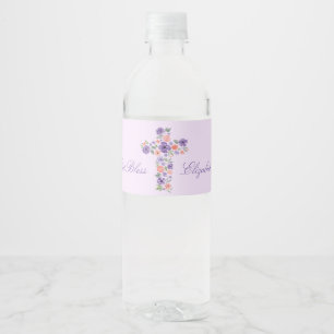 Wasserfarbene Lila Blume Kreuz Erste Kommune