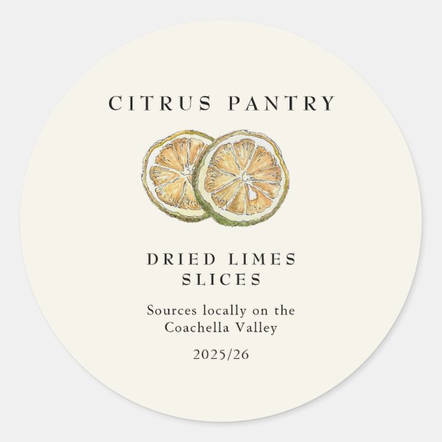 Wasserfarbene Limone Scheiben Runder Aufkleber (Vorderseite)
