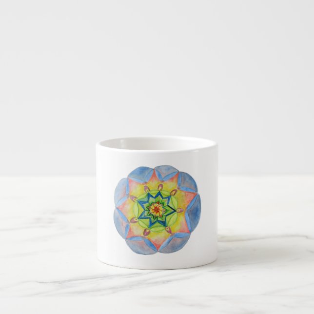 Wasserfarbene Mandala Guten Morgen Tasse (Vorderseite)