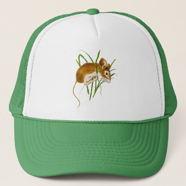 Wasserfarbene Mäuse Niedliche Maus Wildnis Natur Truckerkappe (Vorderseite)