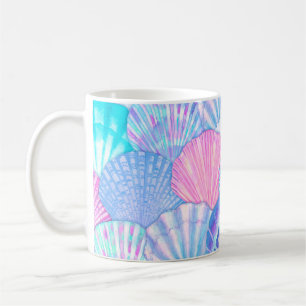 Wasserfarbene Muschel nahtlos. Handgezeichnet  Kaffeetasse