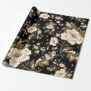Wasserfarbene, nahtlose, delikate Blume mit  Geschenkpapier