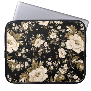 Wasserfarbene, nahtlose, delikate Blume mit Laptopschutzhülle