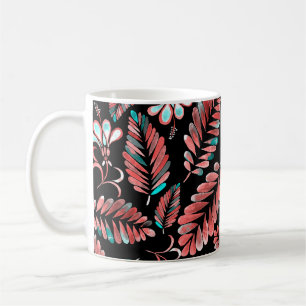 Wasserfarbene nahtlose Muster mit Blumenhintergrun Kaffeetasse