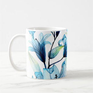 wasserfarbene nahtlose Muster mit transparenten Bl Kaffeetasse