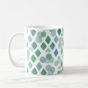 Wasserfarbene Nahtlosigkeit auf weißem Hintergrund Kaffeetasse