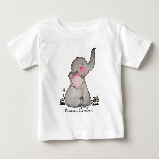 Wasserfarbene Niedliche Babynahrung mit Blush & Bl Baby T-shirt (Vorderseite)