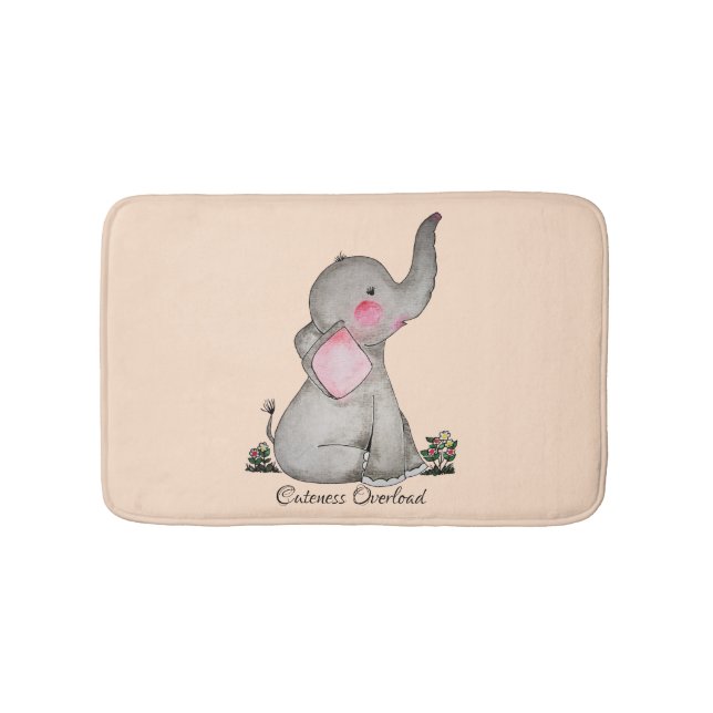 Wasserfarbene Niedliche Babynahrung mit Blush & Bl Badematte (Vorderseite)
