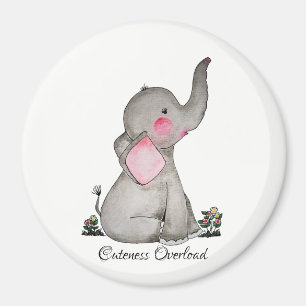 Wasserfarbene Niedliche Babynahrung mit Blush & Bl Magnet