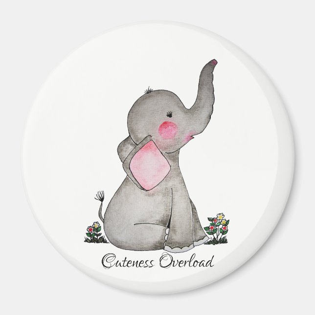 Wasserfarbene Niedliche Babynahrung mit Blush & Bl Magnet (Vorne)