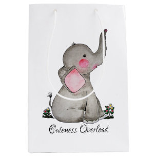 Wasserfarbene Niedliche Babynahrung mit Blush & Bl Mittlere Geschenktüte