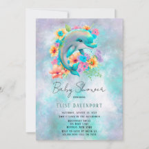 Wasserfarbene Niedliche Dolphin und Florals Babydu