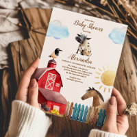 Wasserfarbene Niedliche Landtiere Barnyard Baby Sh