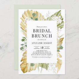 Wasserfarbene Palm-Blätter Sommerbridal Brunch Einladung