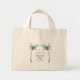 Wasserfarbene Palmwedel-Junggesellinnenabschied-Pa Mini Stoffbeutel
