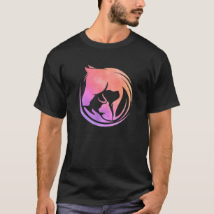 Wasserfarbene Pferde Hunde Katzen Art Reitsport Cl T-Shirt